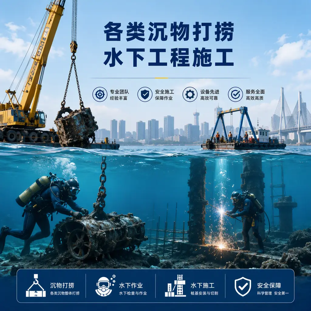 石屏各类沉物打捞，水下工程施工
